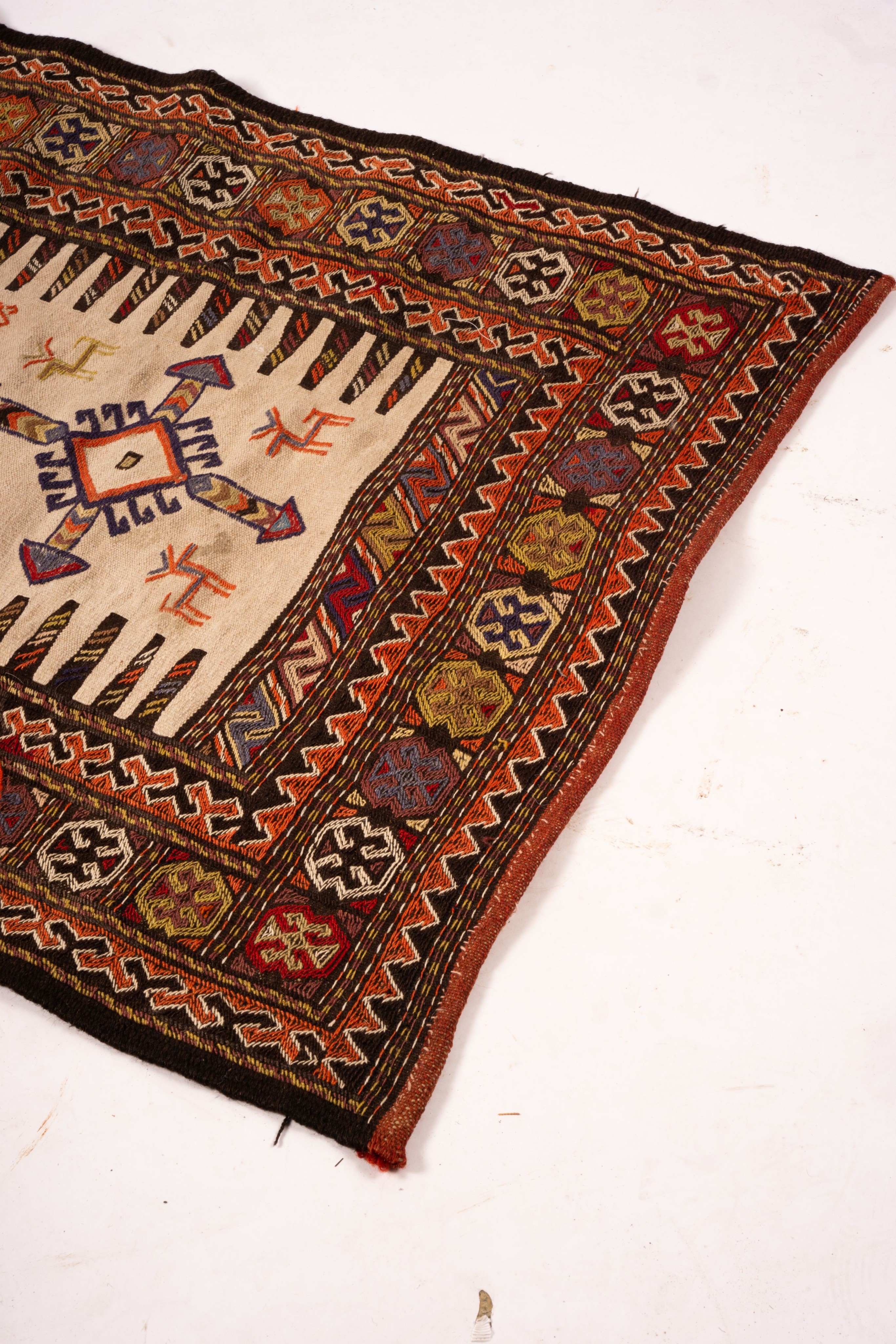 An Anatolian flatweave runner, 380 x 85cm